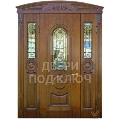 Багетная филенчатая дверь с ковкой ДПК-11938
